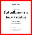 ชื่อเรียกที่แสดงความรักและความเอ็นดู ภาษาจีนคืออะไร, คำศัพท์ภาษาไทย - จีน ชื่อเรียกที่แสดงความรักและความเอ็นดู ภาษาจีน 昵称 คำอ่าน [nì chēng]