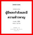 ผู้มีพละกำลังและมีความห้าวหาญ ภาษาจีนคืออะไร, คำศัพท์ภาษาไทย - จีน ผู้มีพละกำลังและมีความห้าวหาญ ภาษาจีน 武夫 คำอ่าน [wǔ fū]