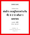 ฝนข้าว จะอยู่ในระหว่างวันที่1 9 2 0 หรือ2 1 เมษายน ภาษาจีนคืออะไร, คำศัพท์ภาษาไทย - จีน ฝนข้าว จะอยู่ในระหว่างวันที่1 9 2 0 หรือ2 1 เมษายน ภาษาจีน 谷雨 คำอ่าน [gǔ yǔ ]