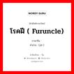 โรคฝี ( furuncle) ภาษาจีนคืออะไร, คำศัพท์ภาษาไทย - จีน โรคฝี ( furuncle) ภาษาจีน 疖 คำอ่าน [jiē ]