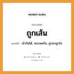 สำนวนไทย: ถูกเส้น หมายถึง?, สํานวนไทย ถูกเส้น หมายถึง เข้ากันได้, ชอบพอกัน, ถูกอกถูกใจ.