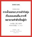 出しゃばり ภาษาไทย?, คำศัพท์ภาษาไทย - ญี่ปุ่น 出しゃばり ภาษาญี่ปุ่น การล้ำออกมา,การเข้าไปยุ่งเรื่องของคนอื่น,การที่พยายามทำตัวเป็นผู้นำ คำอ่านภาษาญี่ปุ่น でしゃばり หมวด n หมวด n