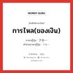 การไหล(ของเงิน) ภาษาญี่ปุ่นคืออะไร, คำศัพท์ภาษาไทย - ญี่ปุ่น การไหล(ของเงิน) ภาษาญี่ปุ่น フロー คำอ่านภาษาญี่ปุ่น フロー หมวด n หมวด n