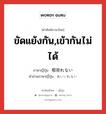 ขัดแย้งกัน,เข้ากันไม่ได้ ภาษาญี่ปุ่นคืออะไร, คำศัพท์ภาษาไทย - ญี่ปุ่น ขัดแย้งกัน,เข้ากันไม่ได้ ภาษาญี่ปุ่น 相容れない คำอ่านภาษาญี่ปุ่น あいいれない หมวด exp หมวด exp