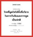 โรคที่พูดไม่ได้ทั้งที่อวัยวะในการรับฟังและการพูดเป็นปกติ ภาษาญี่ปุ่นคืออะไร, คำศัพท์ภาษาไทย - ญี่ปุ่น โรคที่พูดไม่ได้ทั้งที่อวัยวะในการรับฟังและการพูดเป็นปกติ ภาษาญี่ปุ่น 失語症 คำอ่านภาษาญี่ปุ่น しつごしょう หมวด n หมวด n