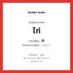 ไก่ ภาษาญี่ปุ่นคืออะไร, คำศัพท์ภาษาไทย - ญี่ปุ่น ไก่ ภาษาญี่ปุ่น 鶏 คำอ่านภาษาญี่ปุ่น にわとり หมวด n หมวด n