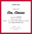 เปิด, เปิดเผย ภาษาเกาหลีคืออะไร, คำศัพท์ภาษาไทย - เกาหลี เปิด, เปิดเผย ภาษาเกาหลี 공개하다 คำอ่าน [คง-เก-ฮา-ดา] ตัวอย่าง 그녀가 애인을 공개하다 [คือ-นยอ-กา เอ-อี-นึล] แปลว่า ผู้หญิงคนนั้นเปิดเผยกับแฟน