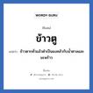 ข้าวตู แปลว่า? วิเคราะห์ชื่อ ข้าวตู, ชื่อเล่น ข้าวตู แปลว่า ข้าวตากคั่วแล้วตำเป็นผงคล้ากับน้ำตาลและมะพร้าว