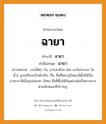 ฉายา บาลี สันสกฤต?, คำบาลีและสันสกฤต ฉายา คำในภาษาไทย ฉายา คำบาลี ฉายา คำสันสกฤต ฉายา ความหมาย เงา(มืด), ร่ม, เงา(สะท้อน เช่น เงาในกระจก ในน้ำ); รูปเปรียบ(กับตัวจริง, ชื่อ, ชื่อที่พระอุปัชฌาย์ตั้งให้เป็นภาษาบาลีเมื่ออุปสมบท. (ไทย) ชื่อที่ตั้งให้กันอย่างไม่เป็นทางการ ตามลักษณะที่ปรากฏ.