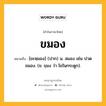 ขมอง หมายถึงอะไร?, คำในภาษาไทย ขมอง หมายถึง [ขะหฺมอง] (ปาก) น. สมอง เช่น ปวดขมอง. (ข. ขฺมง ว่า ไขในกระดูก).