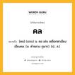 คล หมายถึงอะไร?, คำในภาษาไทย คล หมายถึง [คน] (แบบ) น. คอ เช่น เหลือกตาเมียงเอียงคล. (ม. คําหลวง กุมาร). (ป., ส.).