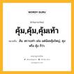 คุ้ม,คุ้ม,คุ้มเท้า หมายถึงอะไร?, คำในภาษาไทย คุ้ม,คุ้ม,คุ้มเท้า หมายถึง สัน. ตราบเท่า เช่น แต่น้อยคุ้มใหญ่, คุง หรือ คุ้ง ก็ว่า.