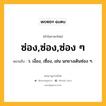 ซ่อง,ซ่อง,ซ่อง ๆ หมายถึงอะไร?, คำในภาษาไทย ซ่อง,ซ่อง,ซ่อง ๆ หมายถึง ว. เงื่อง, เซื่อง, เช่น นกยางเดินซ่อง ๆ.