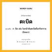 ตะบิด หมายถึงอะไร?, คำในภาษาไทย ตะบิด หมายถึง ก. บิด เช่น โพกผ้าพันตะบิดถือกริชกราย. (อิเหนา).