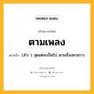 ตามเพลง หมายถึงอะไร?, คำในภาษาไทย ตามเพลง หมายถึง (สํา) ว. สุดแต่จะเป็นไป, ตามเรื่องตามราว.