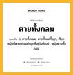 ตายทั้งกลม หมายถึงอะไร?, คำในภาษาไทย ตายทั้งกลม หมายถึง ว. ตายทั้งหมด, ตายทั้งแม่ทั้งลูก, เรียกหญิงที่ตายพร้อมกับลูกที่อยู่ในท้องว่า หญิงตายทั้งกลม.