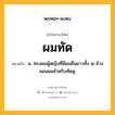 ผมทัด หมายถึงอะไร?, คำในภาษาไทย ผมทัด หมายถึง น. ทรงผมผู้หญิงที่มีผมยื่นยาวทั้ง ๒ ข้างจอนผมสําหรับทัดหู.