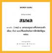 สมพล หมายถึงอะไร?, คำในภาษาไทย สมพล หมายถึง [-พน] น. เลกของขุนนางที่ปกครองหัวเมือง; (โบ) แบบวิธีเลขไทยในการฝึกหัดให้คูณคล่อง.