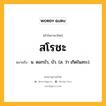 สโรชะ หมายถึงอะไร?, คำในภาษาไทย สโรชะ หมายถึง น. ดอกบัว, บัว. (ส. ว่า เกิดในสระ).