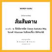 ส้มสันดาน หมายถึงอะไร?, คำในภาษาไทย ส้มสันดาน หมายถึง น. ชื่อไม้เถาชนิด Cissus hastata Miq. ในวงศ์ Vitaceae ใบมีรสเปรี้ยว ใช้ทํายาได้.