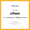 อภัพผล หมายถึงอะไร?, คำในภาษาไทย อภัพผล หมายถึง [อะพับพะผน] น. ผลที่ไม่สมควร, ผลทราม.