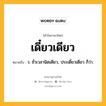 เดี๋ยวเดียว หมายถึงอะไร?, คำในภาษาไทย เดี๋ยวเดียว หมายถึง ว. ชั่วเวลานิดเดียว, ประเดี๋ยวเดียว ก็ว่า.