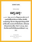 เมรุ,เมรุ- หมายถึงอะไร?, คำในภาษาไทย เมรุ,เมรุ- หมายถึง [เมน, เม-รุ-] น. ชื่อภูเขากลางจักรวาล มียอดเป็นที่ตั้งแห่งเมืองสวรรค์ชั้นดาวดึงส์ซึ่งพระอินทร์อยู่; ที่เผาศพ เดิมผูกหุ่นทำเป็นภูเขาตั้งที่เผาขึ้นบนนั้น ของหลวงทำเป็นเรือนโถง เครื่องยอดหรือมณฑปครอบที่เผา เรียกว่า พระเมรุ, ต่อมาเรียกที่เผาศพทั่วไปทั้งมียอดและไม่มียอดว่า เมรุ. (ป.).