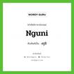 Nguni เขียนเป็นคำไทยว่าอะไร?, คำศัพท์ภาษาอังกฤษ Nguni ทับศัพท์เป็น งกูนิ