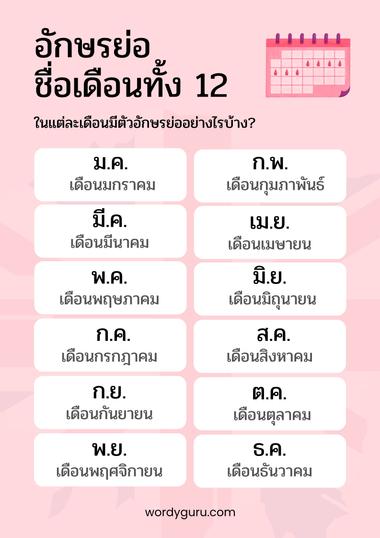 อักษรย่อชื่อเดือน