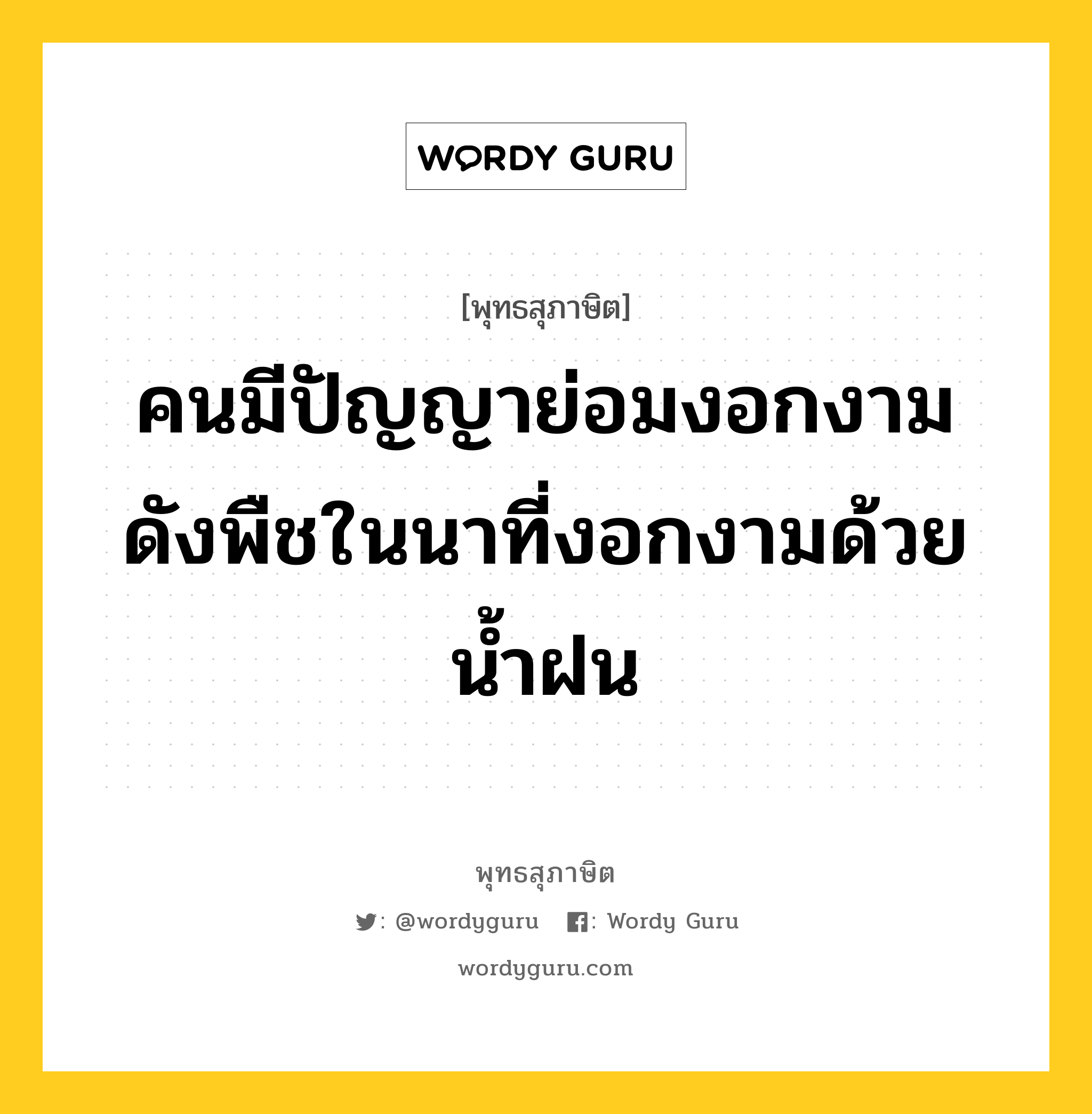 คนมีปัญญาย่อมงอกงาม ดังพืชในนาที่งอกงามด้วยน้ำฝน หมายถึงอะไร?, พุทธสุภาษิต คนมีปัญญาย่อมงอกงาม ดังพืชในนาที่งอกงามด้วยน้ำฝน หมวดหมู่ หมวดการศึกษา หมวด หมวดการศึกษา