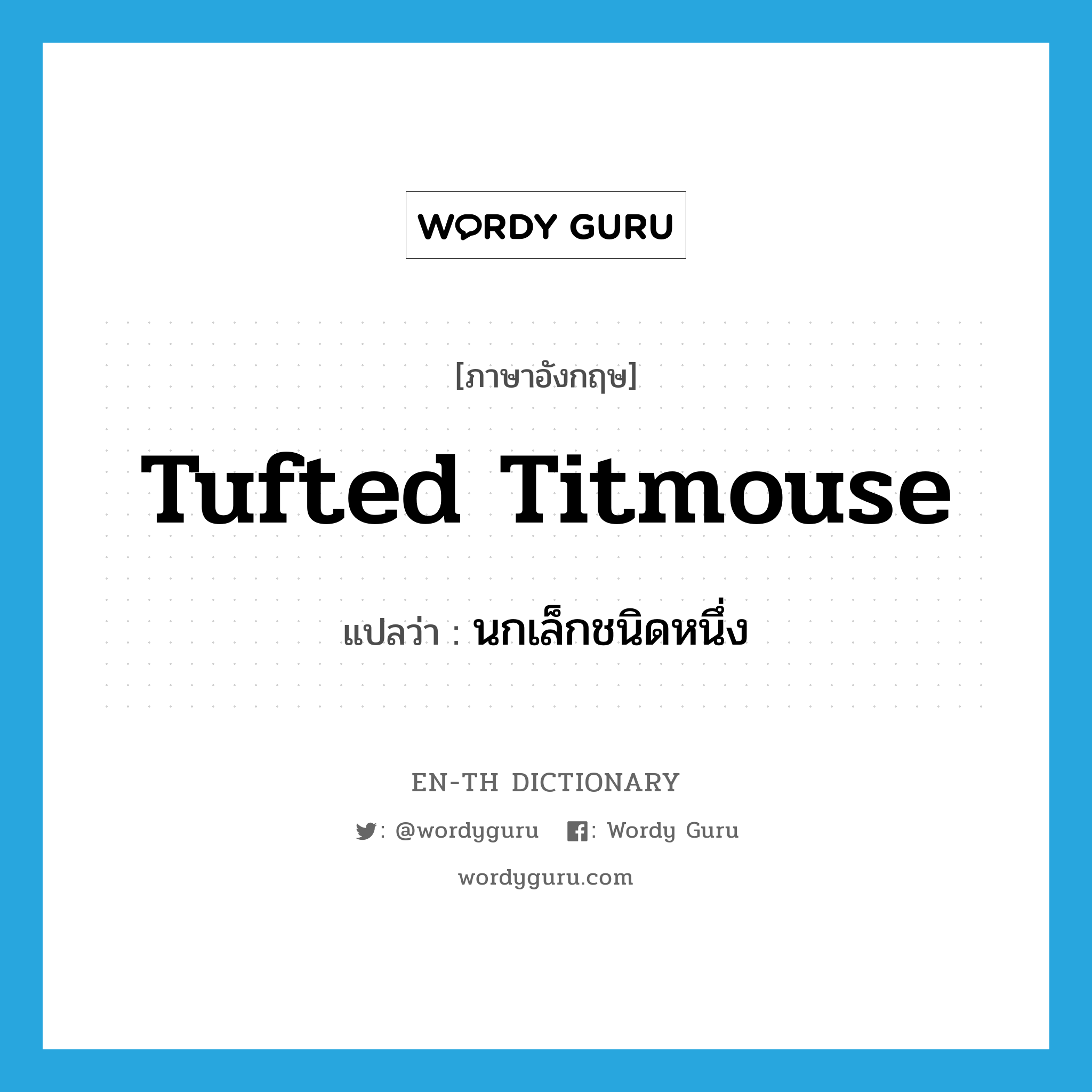 tufted titmouse แปลว่า?, คำศัพท์ภาษาอังกฤษ tufted titmouse แปลว่า นกเล็กชนิดหนึ่ง ประเภท N หมวด N