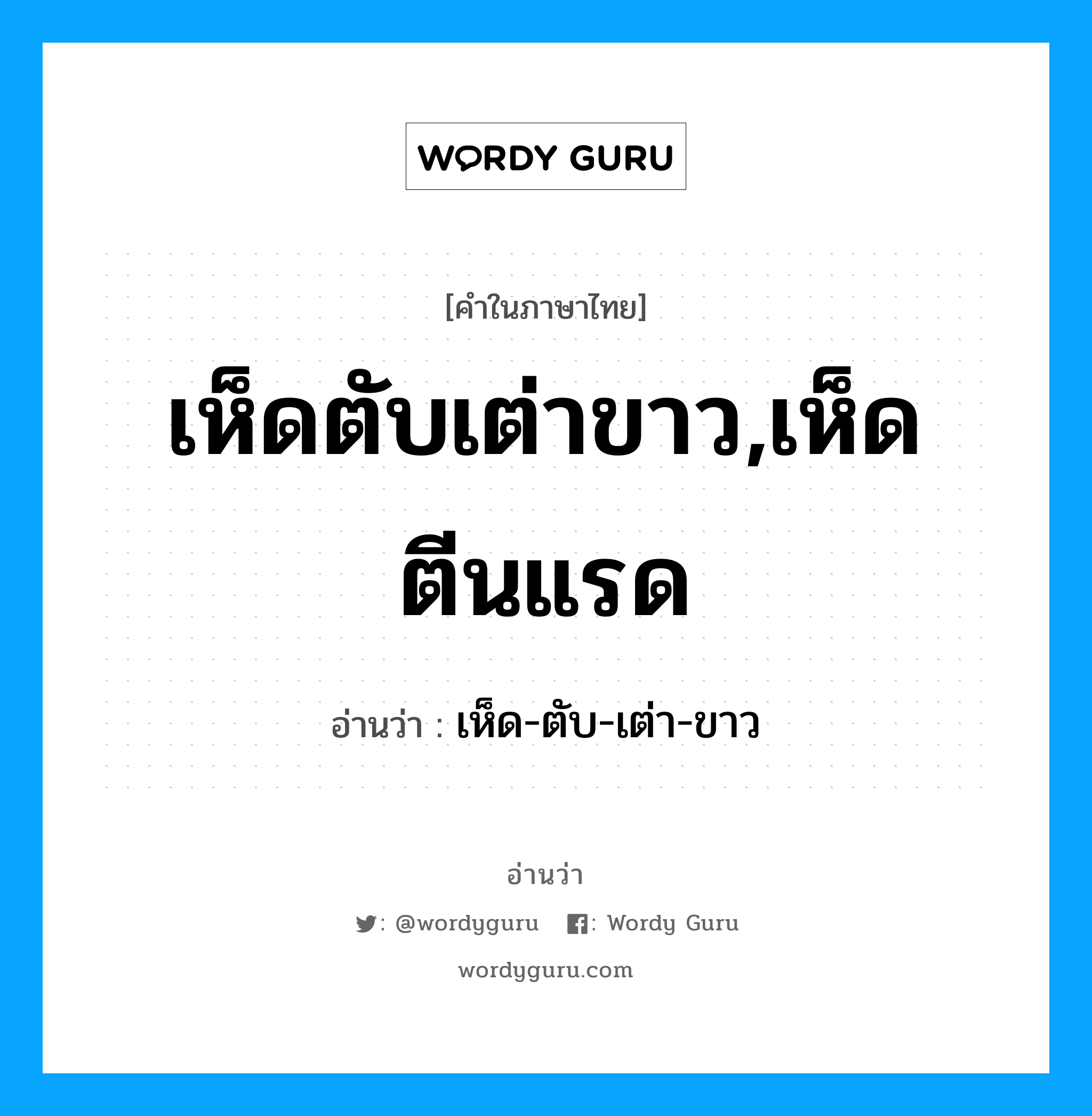 เห็ดตับเต่าขาว,เห็ดตีนแรด อ่านว่า?, คำในภาษาไทย เห็ดตับเต่าขาว,เห็ดตีนแรด อ่านว่า เห็ด-ตับ-เต่า-ขาว