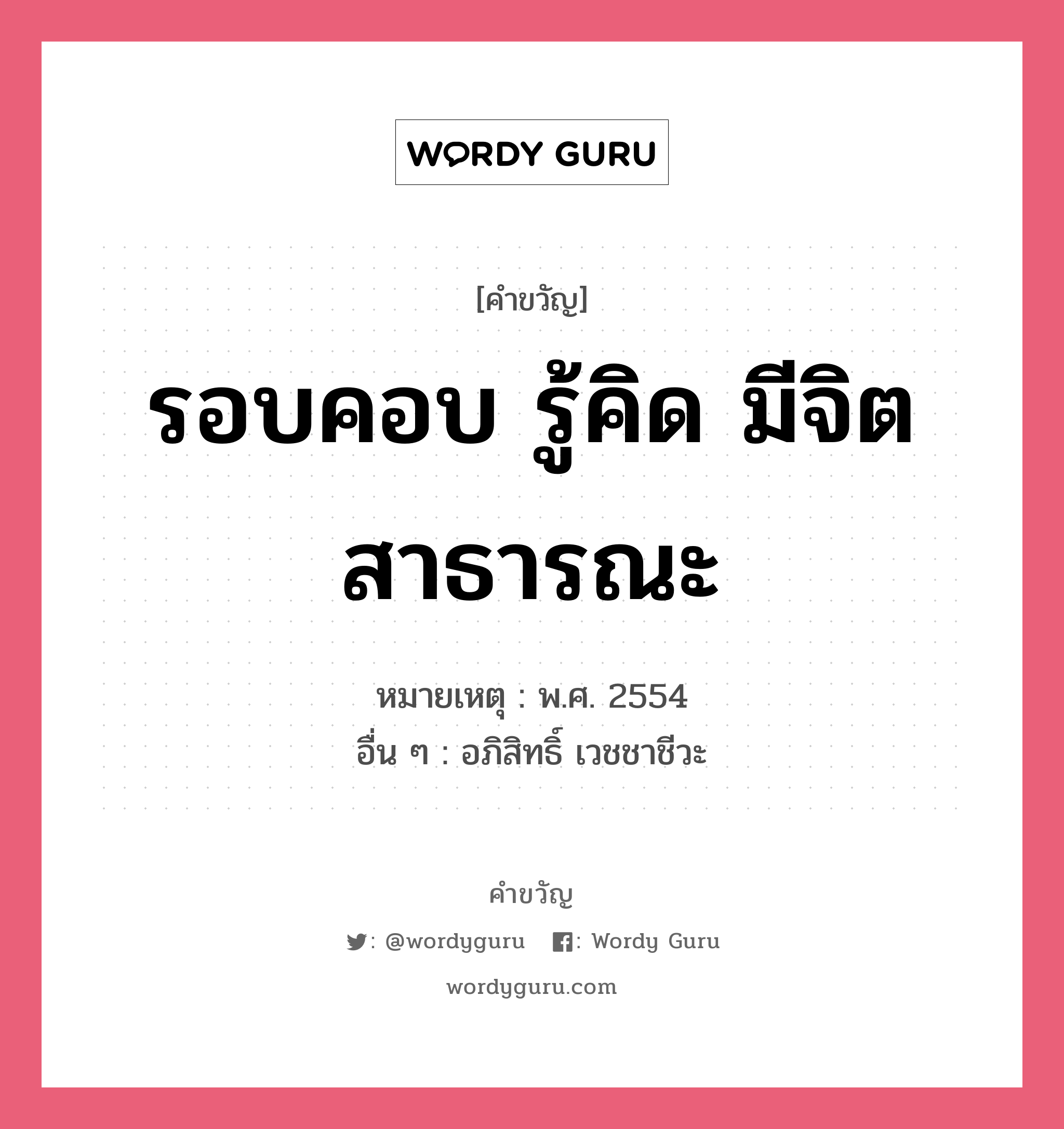 รอบคอบ รู้คิด มีจิตสาธารณะ, คำขวัญ รอบคอบ รู้คิด มีจิตสาธารณะ หมวด คำขวัญวันเด็ก หมายเหตุ พ.ศ. 2554 อื่น ๆ อภิสิทธิ์ เวชชาชีวะ หมวด คำขวัญวันเด็ก