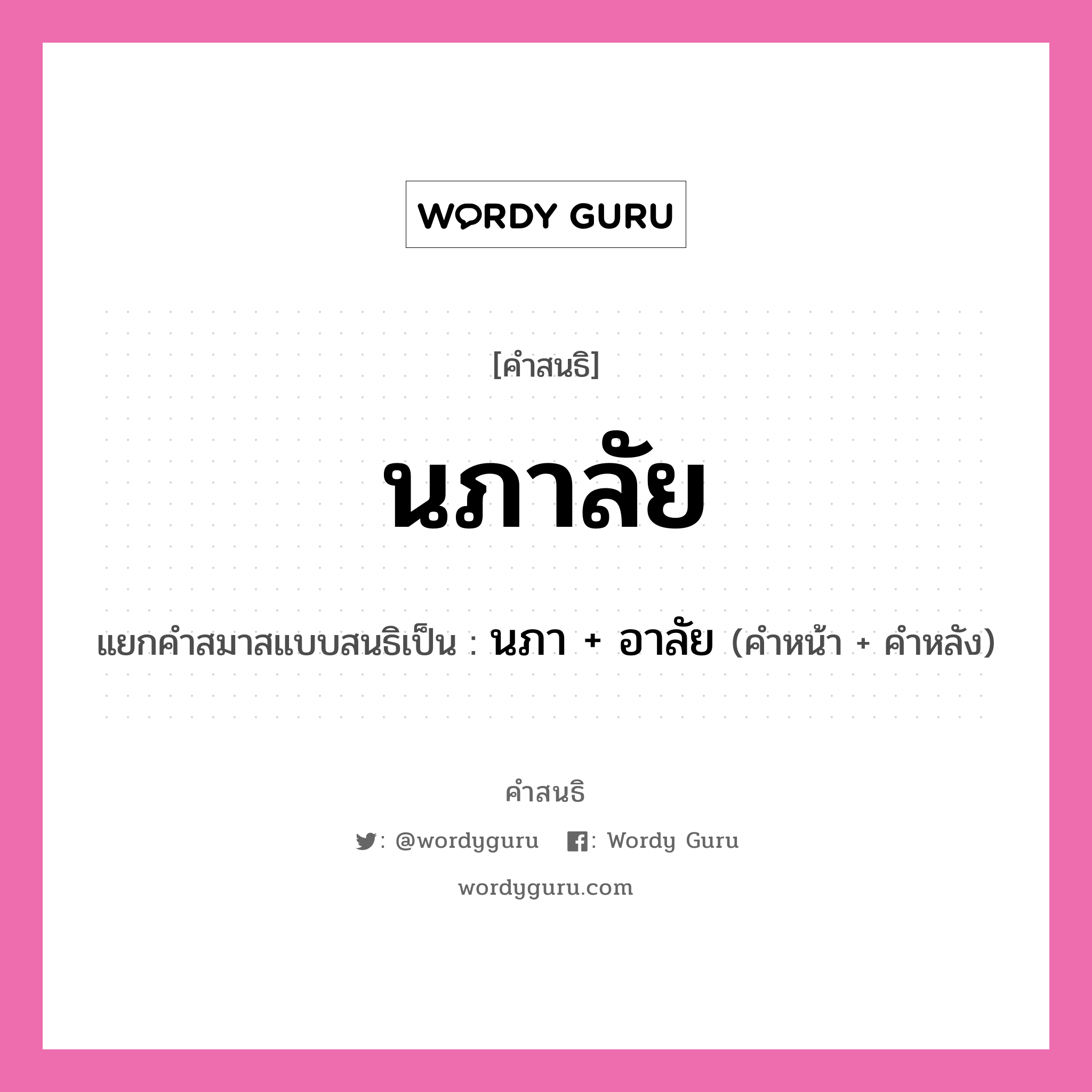 คำสนธิ: นภาลัย แยกคำสมาสแบบสนธิ, หมายถึง?, แยกคำสมาสแบบสนธิเป็น นภา + อาลัย คำหลัง อาลัย ประเภท สระสนธิ คำหน้า นภา หมวด สระสนธิ