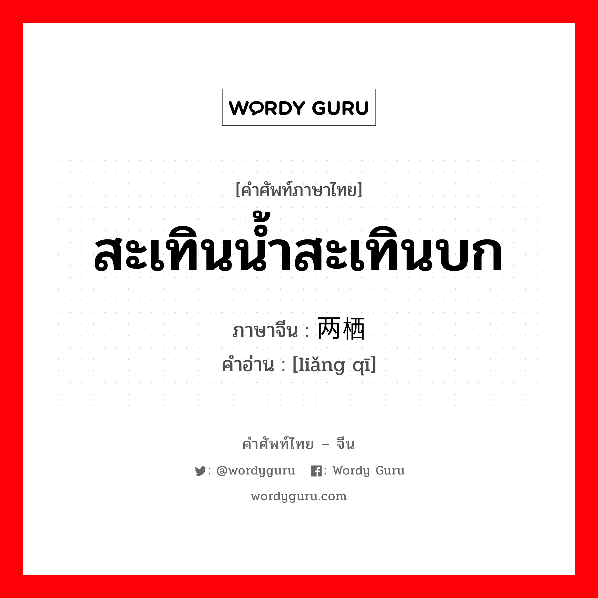 สะเทินน้ำสะเทินบก ภาษาจีนคืออะไร, คำศัพท์ภาษาไทย - จีน สะเทินน้ำสะเทินบก ภาษาจีน 两栖 คำอ่าน [liǎng qī]