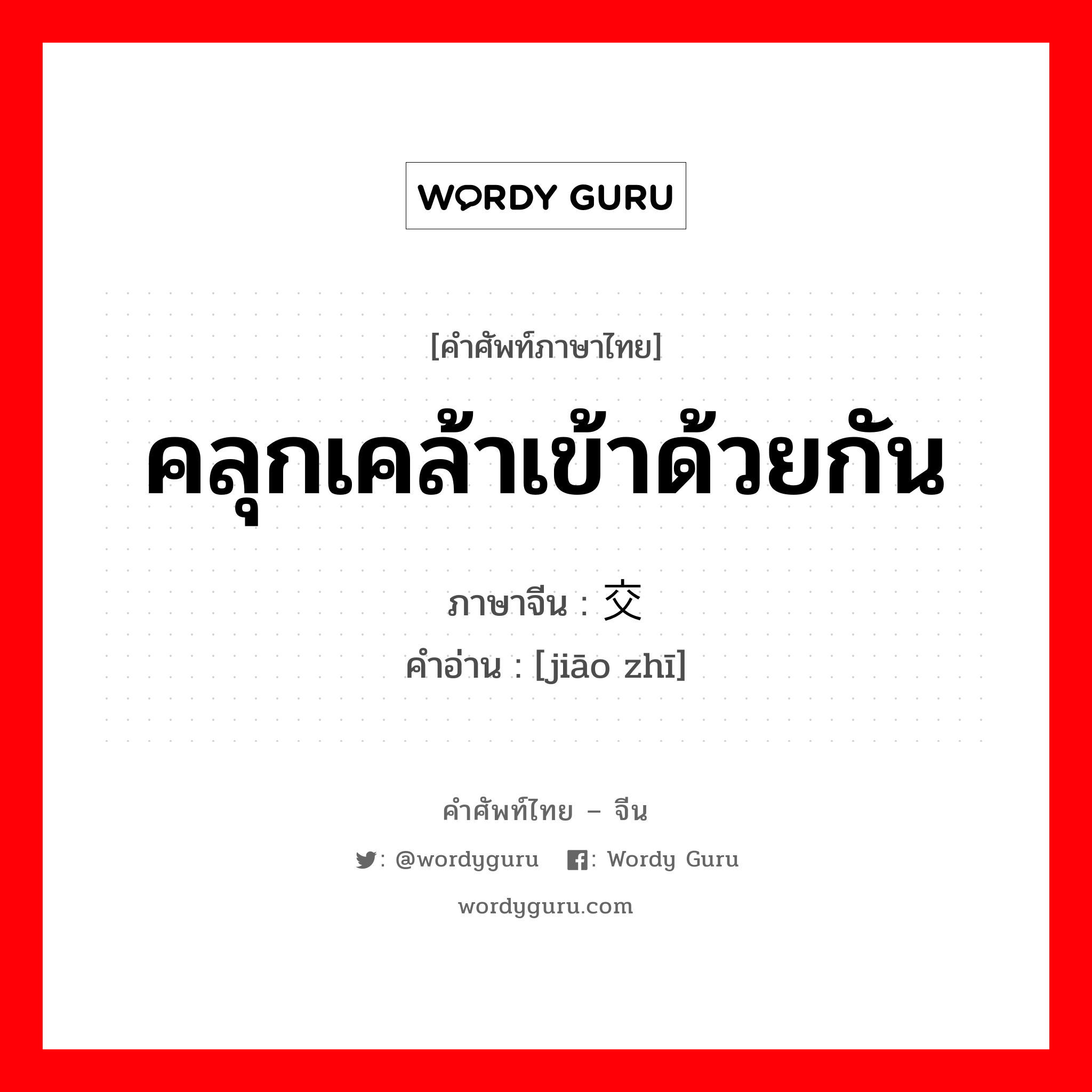 คลุกเคล้าเข้าด้วยกัน ภาษาจีนคืออะไร, คำศัพท์ภาษาไทย - จีน คลุกเคล้าเข้าด้วยกัน ภาษาจีน 交织 คำอ่าน [jiāo zhī]