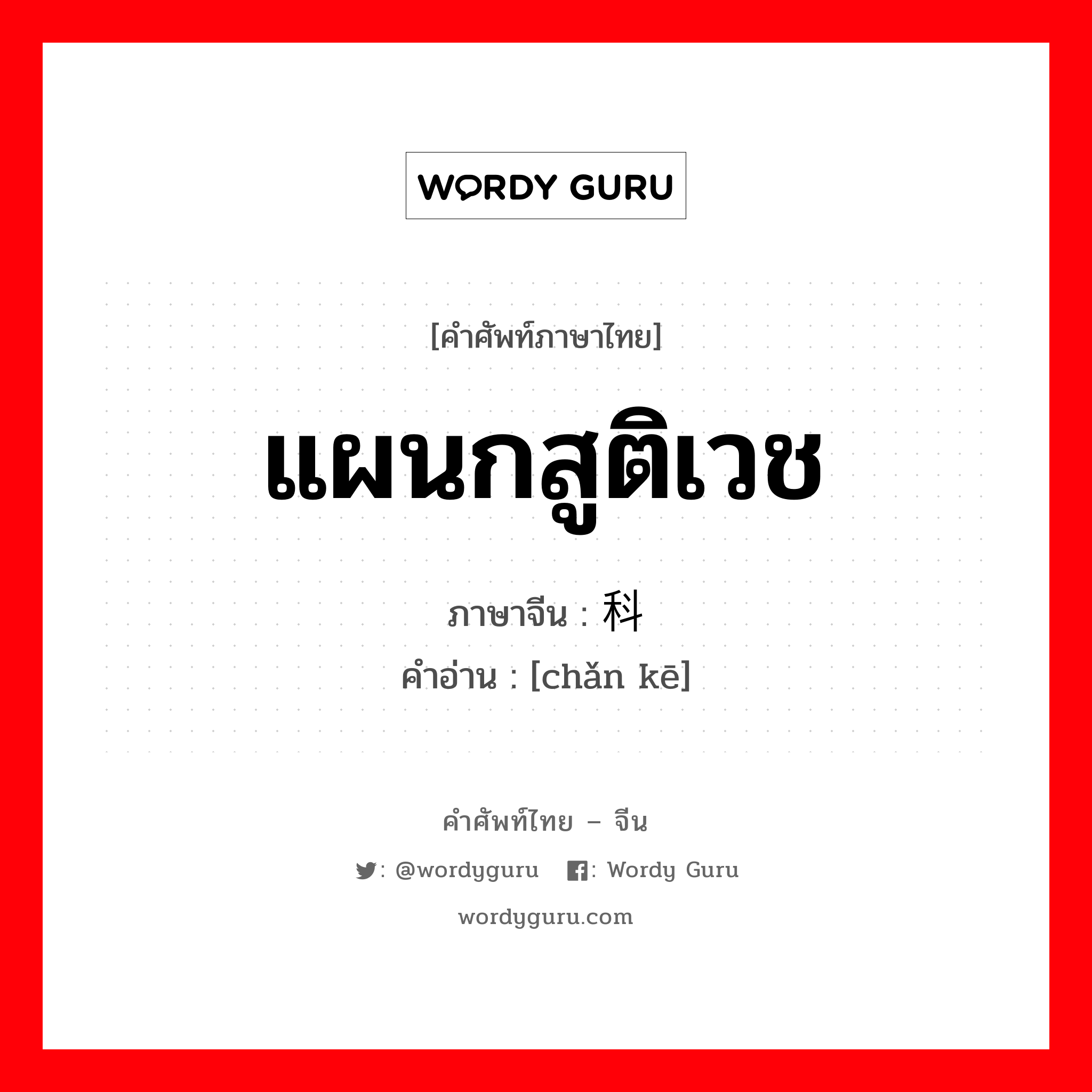 แผนกสูติเวช ภาษาจีนคืออะไร, คำศัพท์ภาษาไทย - จีน แผนกสูติเวช ภาษาจีน 产科 คำอ่าน [chǎn kē]