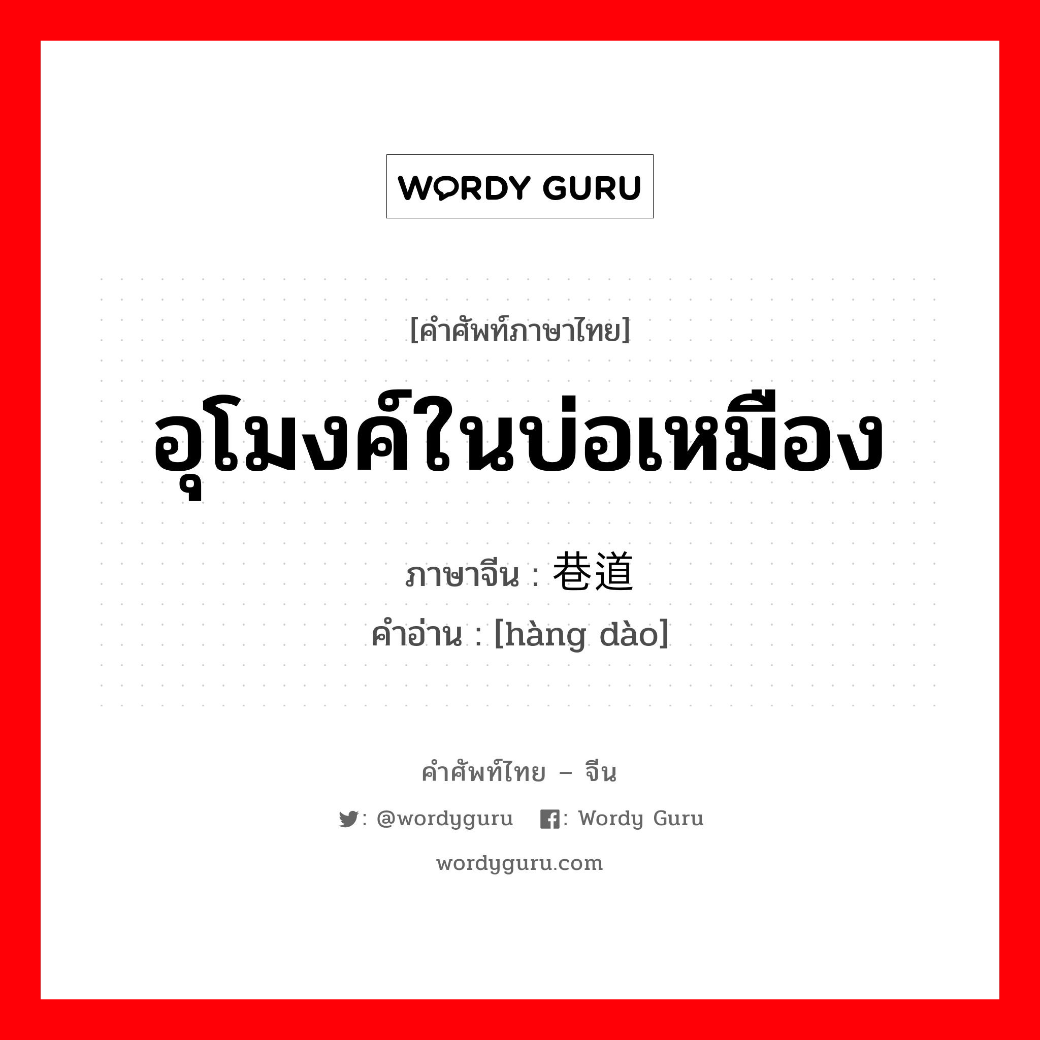 อุโมงค์ในบ่อเหมือง ภาษาจีนคืออะไร, คำศัพท์ภาษาไทย - จีน อุโมงค์ในบ่อเหมือง ภาษาจีน 巷道 คำอ่าน [hàng dào]