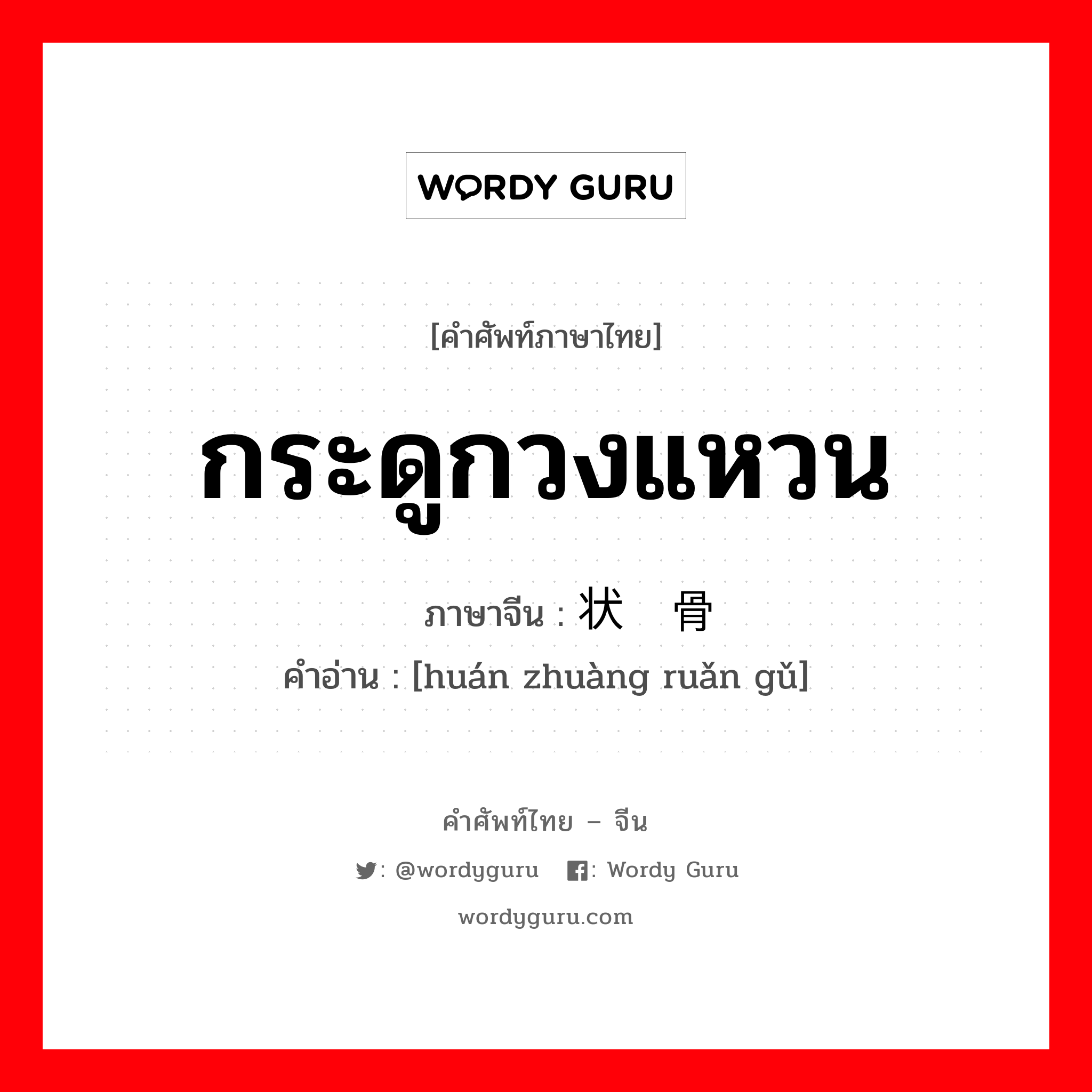 กระดูกวงแหวน ภาษาจีนคืออะไร, คำศัพท์ภาษาไทย - จีน กระดูกวงแหวน ภาษาจีน 环状软骨 คำอ่าน [huán zhuàng ruǎn gǔ]