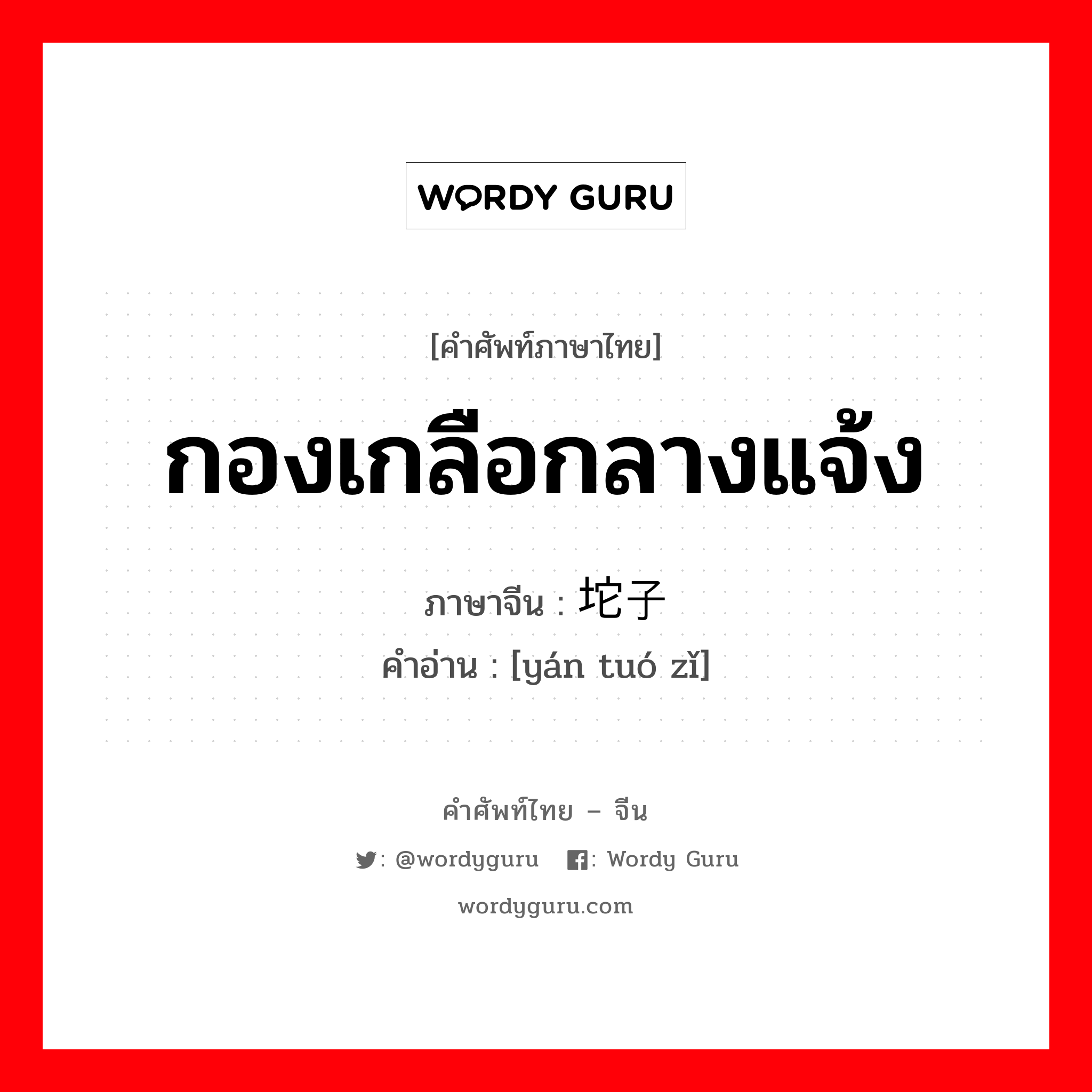 กองเกลือกลางแจ้ง ภาษาจีนคืออะไร, คำศัพท์ภาษาไทย - จีน กองเกลือกลางแจ้ง ภาษาจีน 盐坨子 คำอ่าน [yán tuó zǐ]