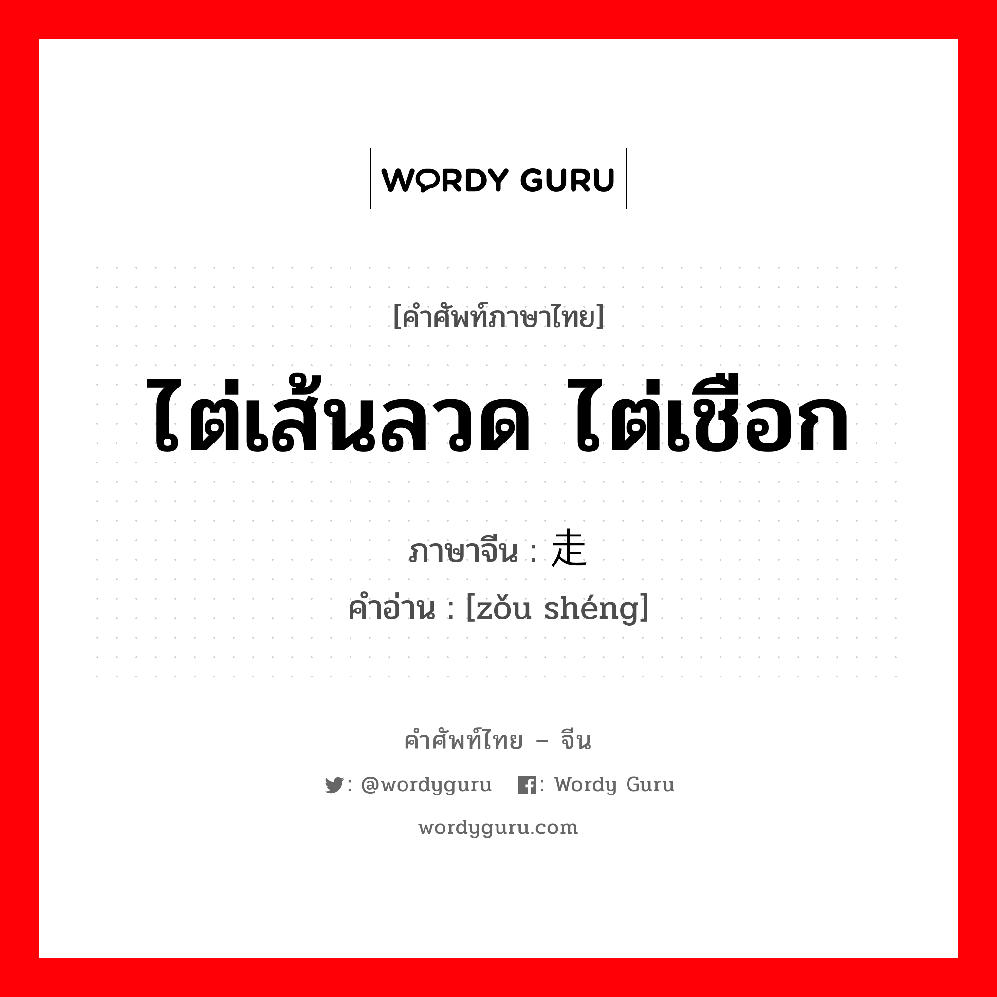 ไต่เส้นลวด ไต่เชือก ภาษาจีนคืออะไร, คำศัพท์ภาษาไทย - จีน ไต่เส้นลวด ไต่เชือก ภาษาจีน 走绳 คำอ่าน [zǒu shéng]