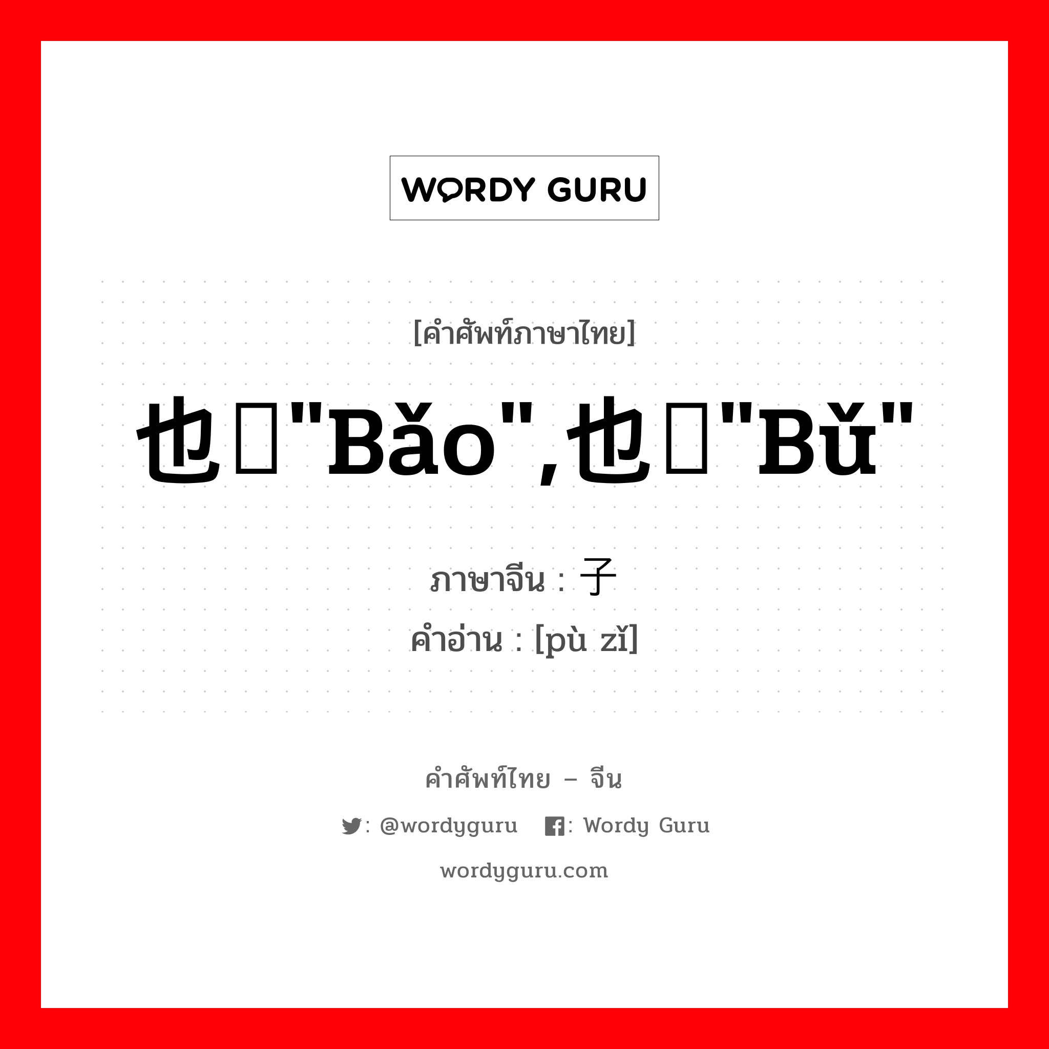 也读&#34;bǎo&#34;,也读&#34;bǔ&#34; ภาษาจีนคืออะไร, คำศัพท์ภาษาไทย - จีน 也读&#34;bǎo&#34;,也读&#34;bǔ&#34; ภาษาจีน 铺子 คำอ่าน [pù zǐ]