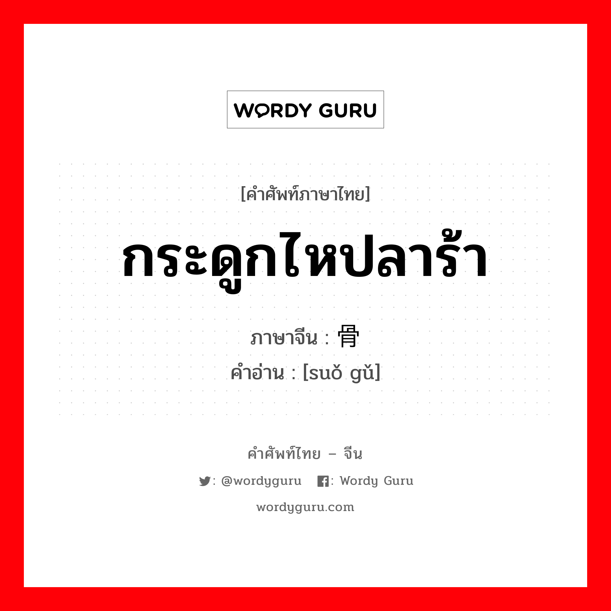 กระดูกไหปลาร้า ภาษาจีนคืออะไร, คำศัพท์ภาษาไทย - จีน กระดูกไหปลาร้า ภาษาจีน 锁骨 คำอ่าน [suǒ gǔ]