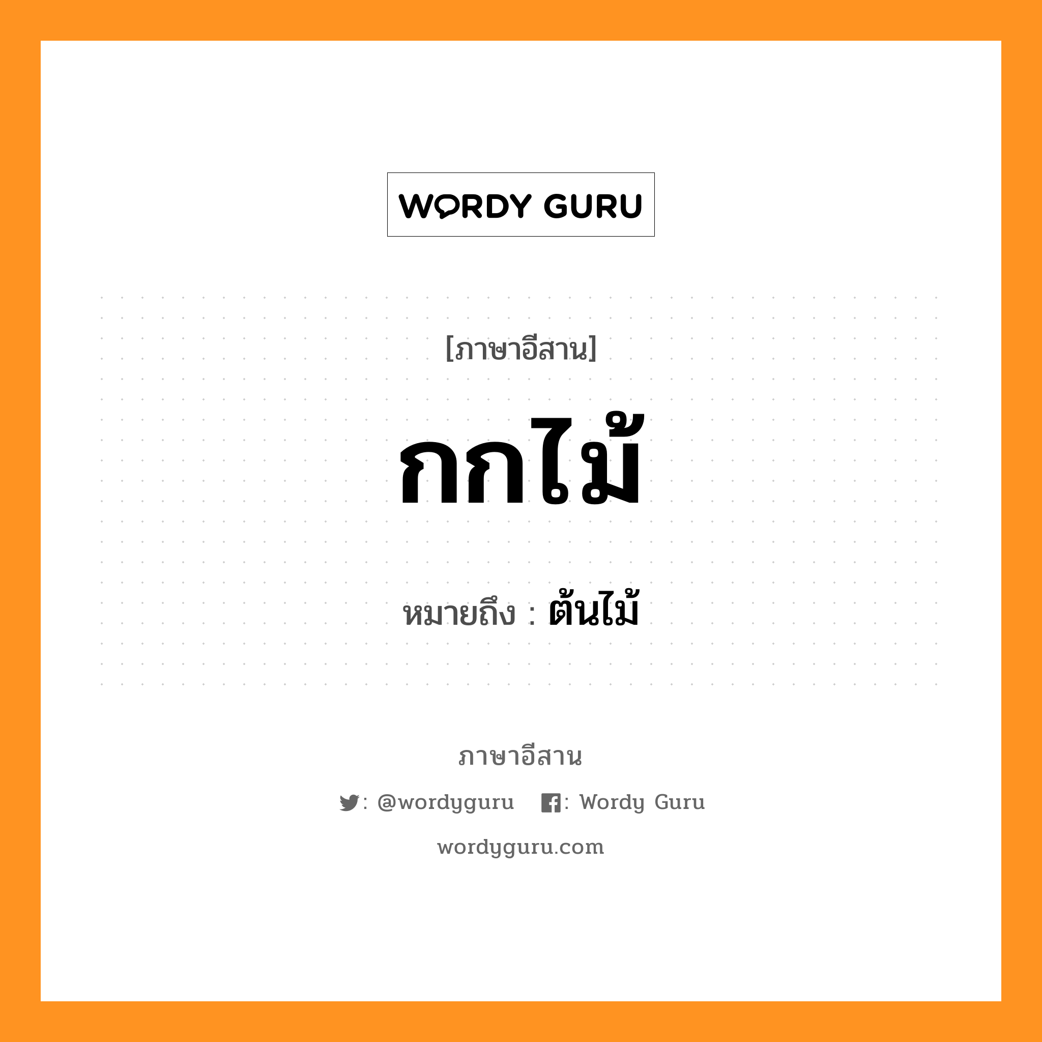 กกไม้ หมายถึงอะไร, ภาษาอีสาน กกไม้ หมายถึง ต้นไม้ หมวด กก - ไม่