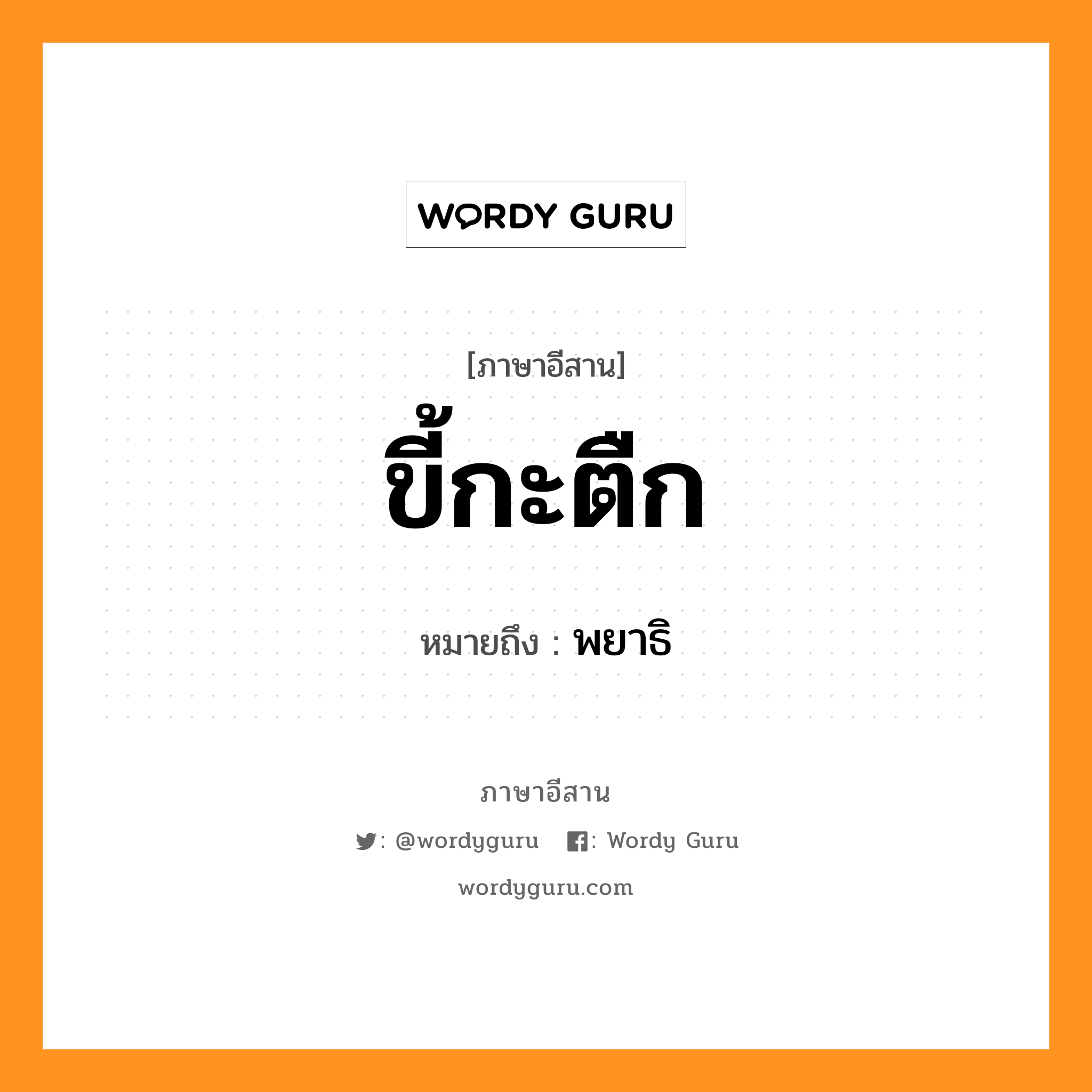 ขี้กะตืก หมายถึงอะไร, ภาษาอีสาน ขี้กะตืก หมายถึง พยาธิ หมวด ขี้ - กะ - ตืก