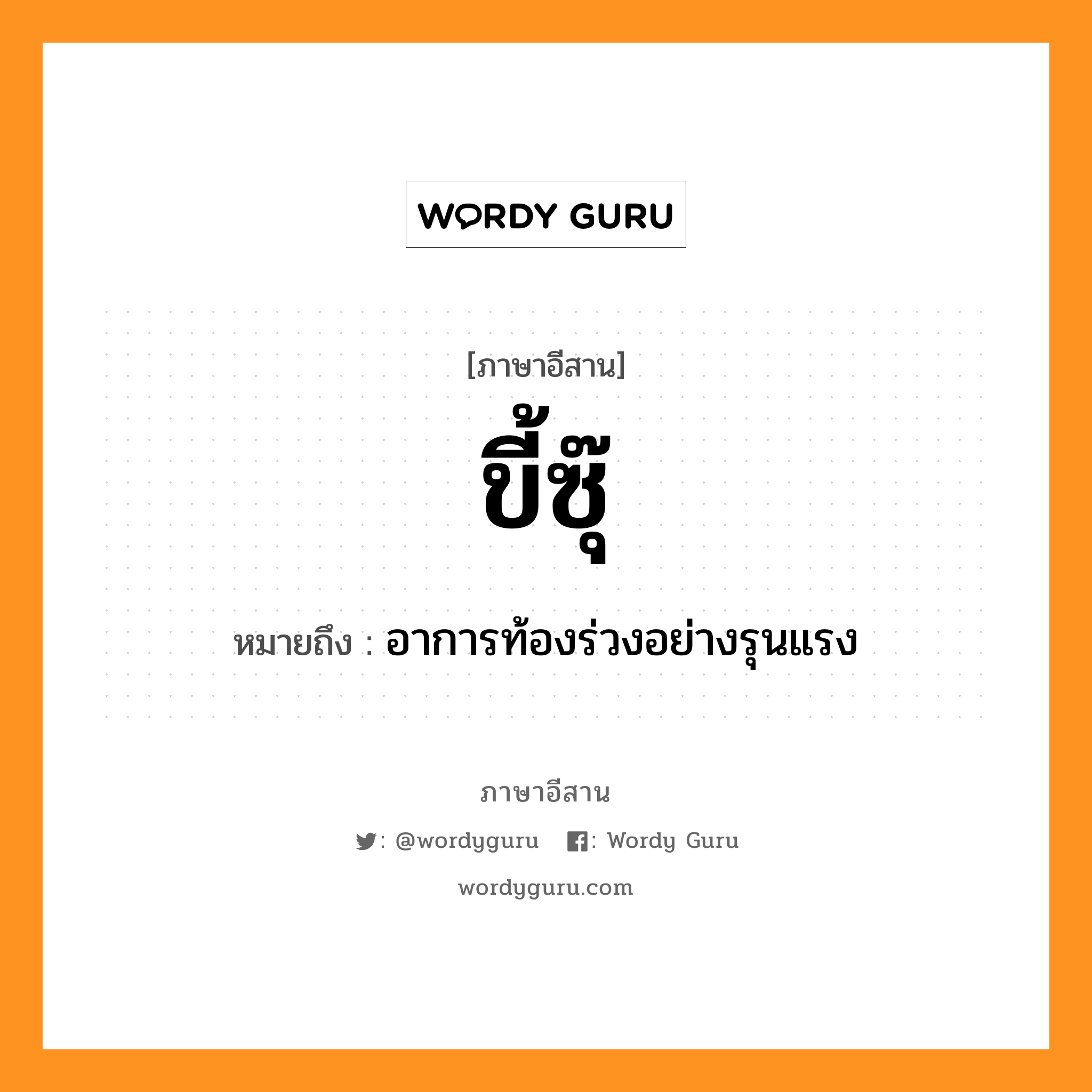 ขี้ซุ๊ หมายถึงอะไร, ภาษาอีสาน ขี้ซุ๊ หมายถึง อาการท้องร่วงอย่างรุนแรง หมวด ขี้ - ซุ๊