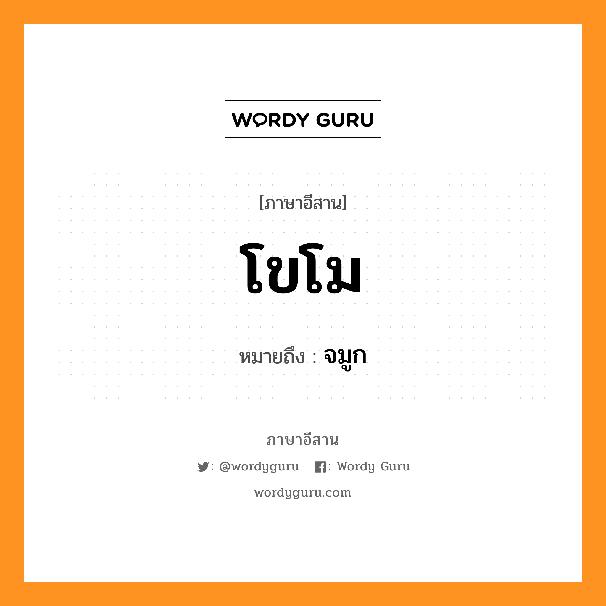 โขโม หมายถึงอะไร, ภาษาอีสาน โขโม หมายถึง จมูก หมวด โข-โม