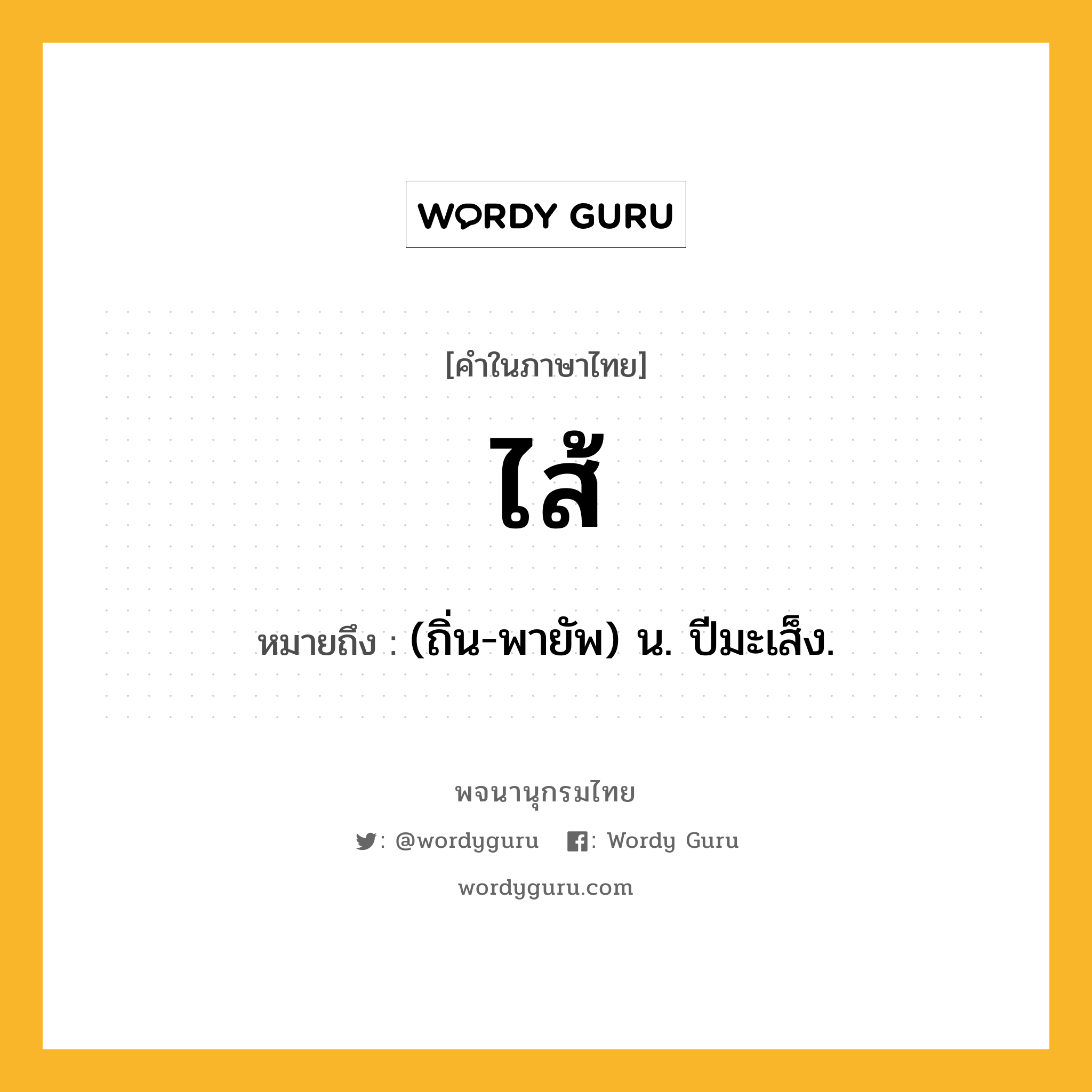 ไส้ หมายถึงอะไร?, คำในภาษาไทย ไส้ หมายถึง (ถิ่น-พายัพ) น. ปีมะเส็ง.